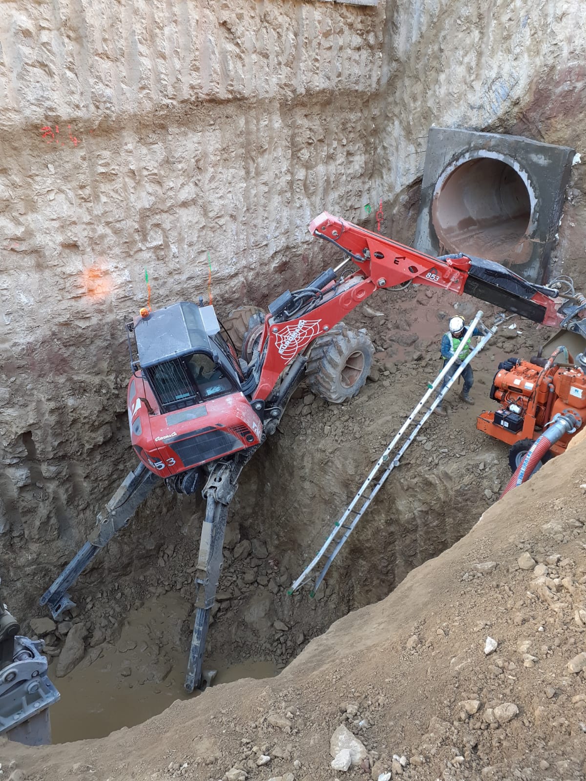 Construction support and drainage work